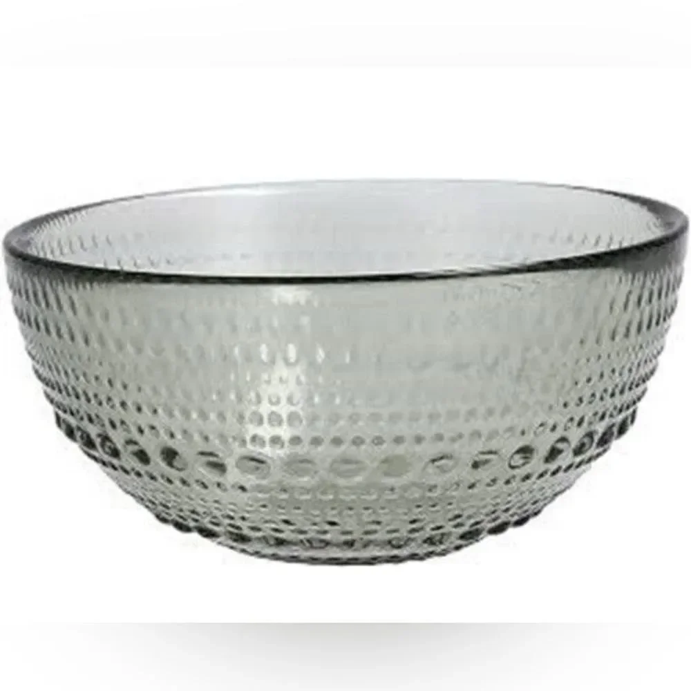 New! Fortessa Jupiter Set of 6 Gray Glass Bowls NIB